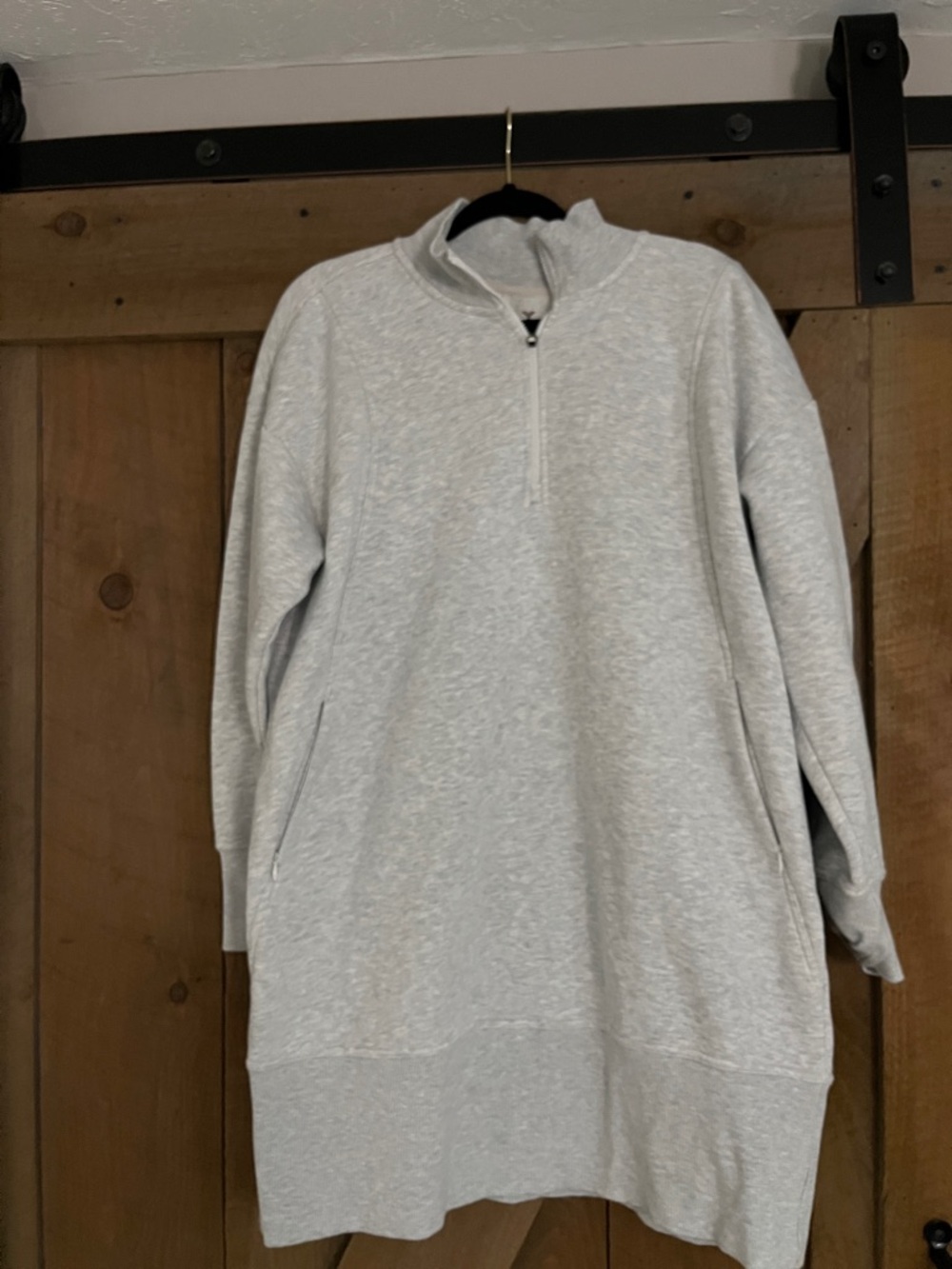 Xersion Light Gray Half-Zip Sweatshirt Dress